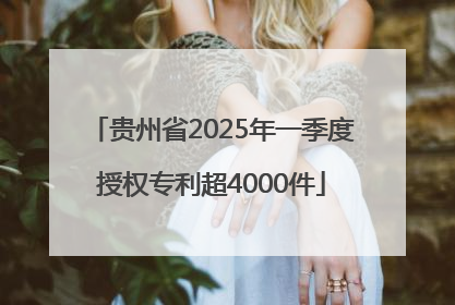 贵州省2025年一季度授权专利超4000件